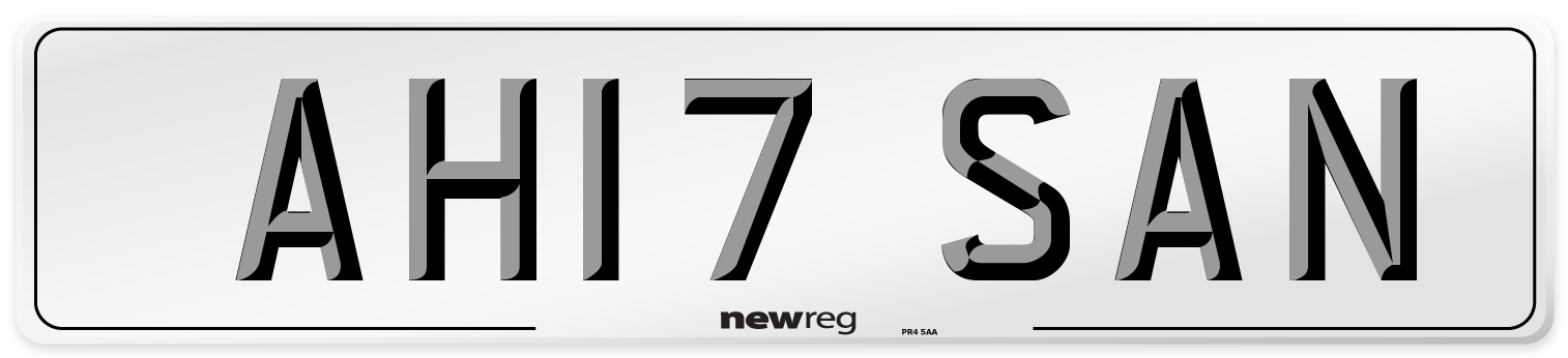 AH17 SAN Number Plate from New Reg